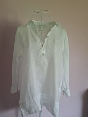 J. Jill White Girls' Long-Sleeve Henley Tunic